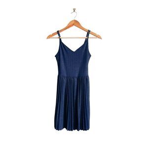Hollister Mini Dress Navy Blue Sparkle Women's S Stretchy Pleated Skirt Lined